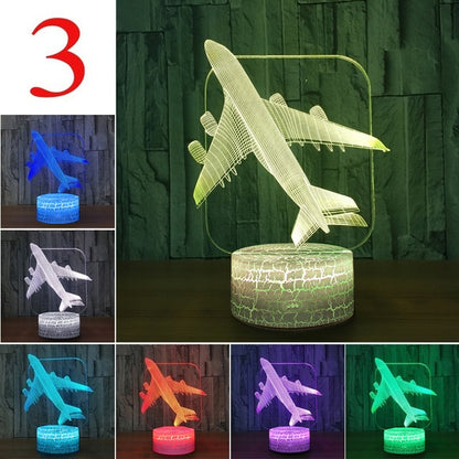 Car Bus Excavator 3D LED Lamp Night Light