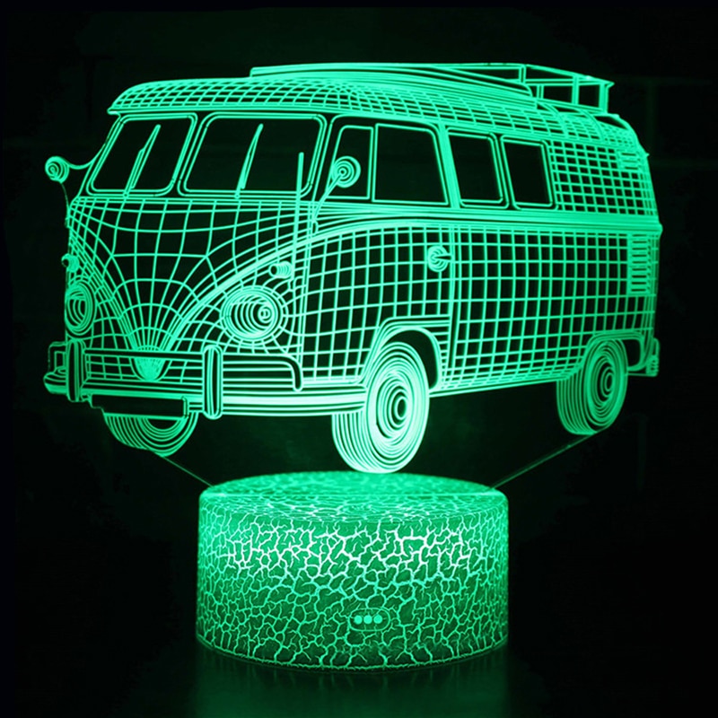 Car Bus Excavator 3D LED Lamp Night Light