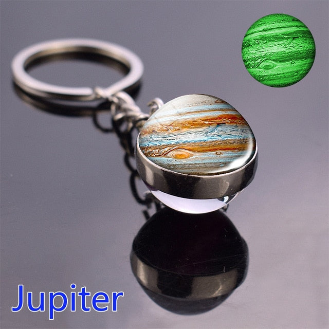 Glow in The Dark Moon and planet Key Chain