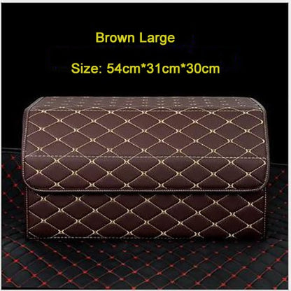 Collapsible Car Trunk Storage Bag Organizer With Lid
