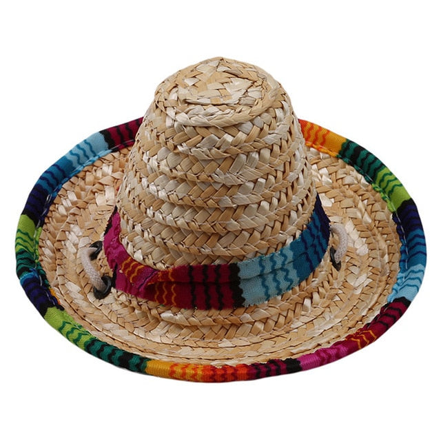 Pet Straw Sombrero Mexican Hat