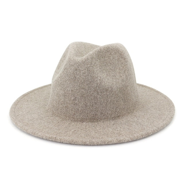 Vintage Beige Wool Jazz Hat