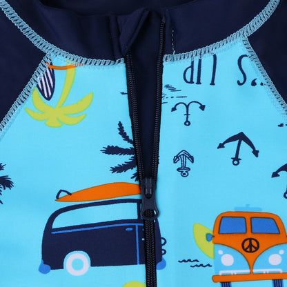 Kids Cartoon Swimwear Long Sleeve One Piece Swimsuit