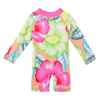 Kids Cartoon Swimwear Long Sleeve One Piece Swimsuit