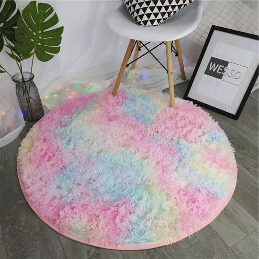Round Colorful Soft Fluffy Rug