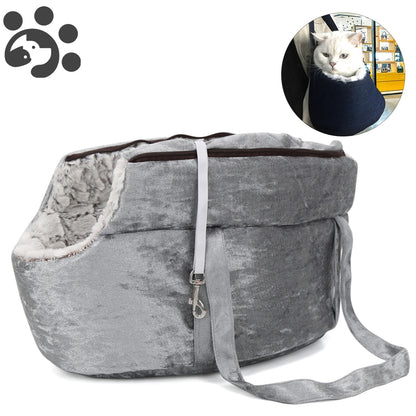 2 in 1 Winter Warm Velvet Pet Carrier Bed Backpack Handbag