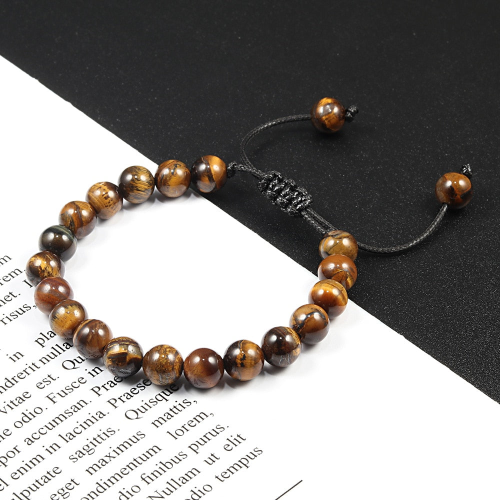 8 mm Tiger Eye Stone Beads Bracelet