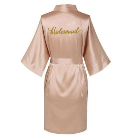 Rose Gold Bride Gown Satin Robe Bachelorette Party