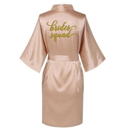 Rose Gold Bride Gown Satin Robe Bachelorette Party