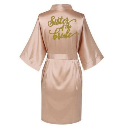 Rose Gold Bride Gown Satin Robe Bachelorette Party
