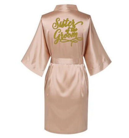 Rose Gold Bride Gown Satin Robe Bachelorette Party