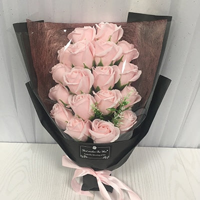 18pcs Scented Artificial Soap Flower Rose Bouquet Gift