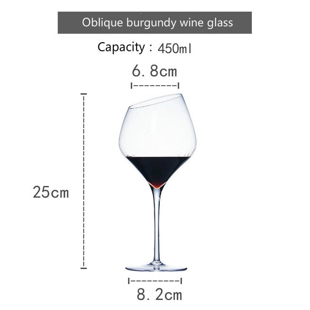 Oblique Mouth Red Wine Glass