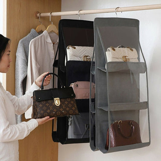 6 Pocket Hanging Handbag Purse Storage
