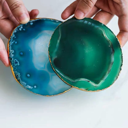 Natural Agate Slices Coaster Polished Gems Mineral Decor Stone Gift