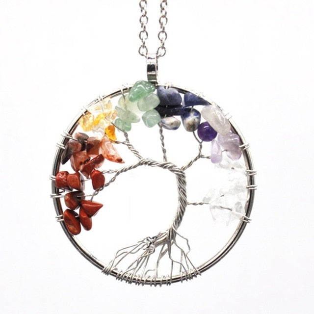 Healing Crystals Quartz Tree of Life Necklace
