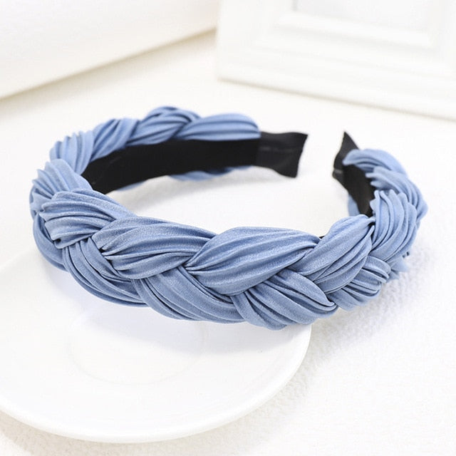 Silk Fashion Headband Padded Braided Hairband