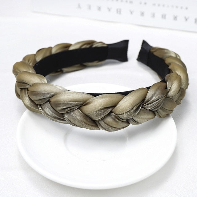Silk Fashion Headband Padded Braided Hairband