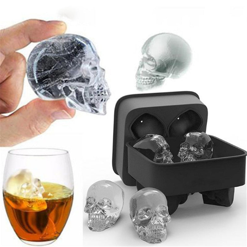 3D Skull Silicone Mold Ice Maker Tray