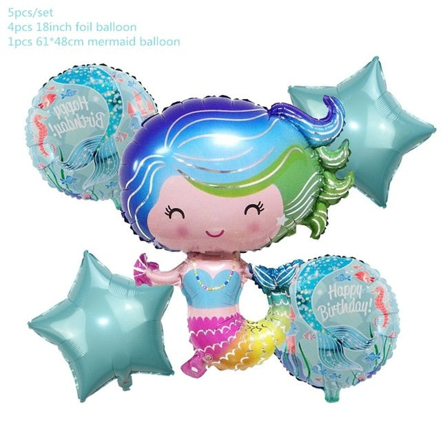 Mermaid Party Supplies Balloon Banner Decor
