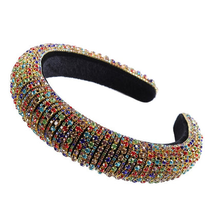 Glitzy Luxury Rhinestone Headband Padded Hairband