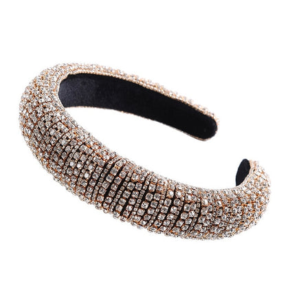 Glitzy Luxury Rhinestone Headband Padded Hairband