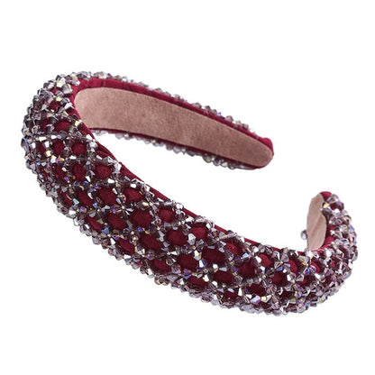 Glitzy Luxury Rhinestone Headband Padded Hairband