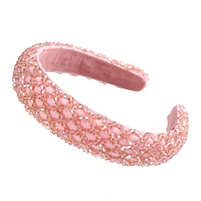 Glitzy Luxury Rhinestone Headband Padded Hairband