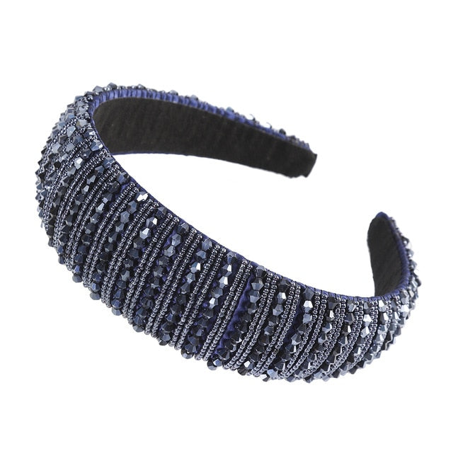 Glitzy Luxury Rhinestone Headband Padded Hairband