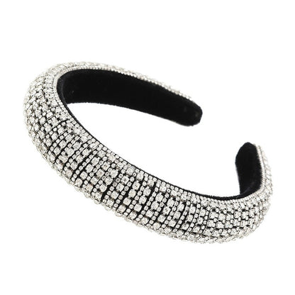 Glitzy Luxury Rhinestone Headband Padded Hairband