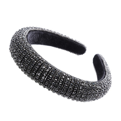 Glitzy Luxury Rhinestone Headband Padded Hairband
