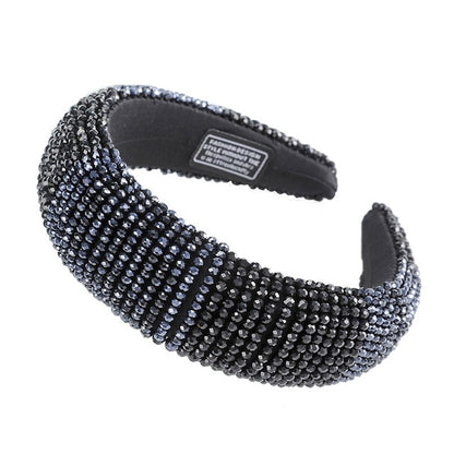 Glitzy Luxury Rhinestone Headband Padded Hairband