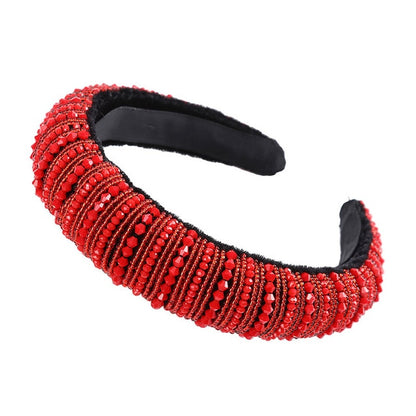 Glitzy Luxury Rhinestone Headband Padded Hairband