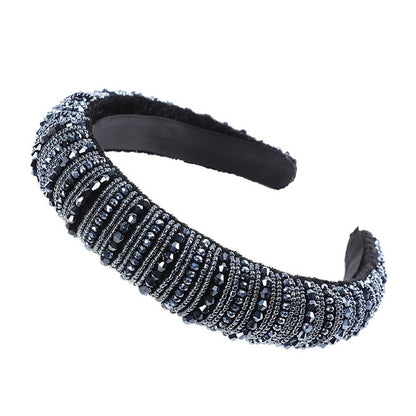 Glitzy Luxury Rhinestone Headband Padded Hairband