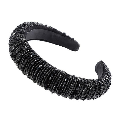 Glitzy Luxury Rhinestone Headband Padded Hairband