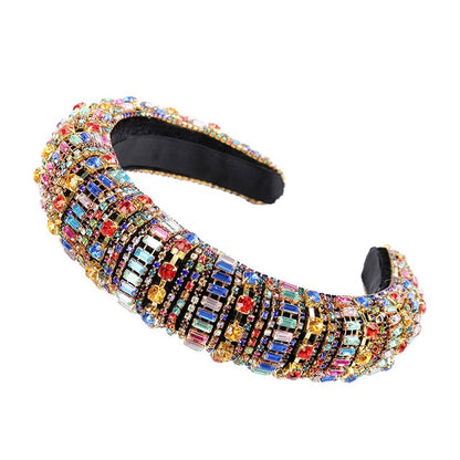 Glitzy Luxury Rhinestone Headband Padded Hairband