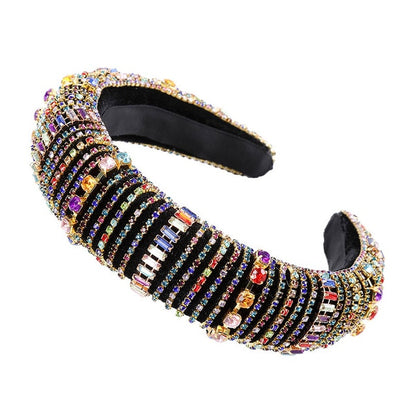 Glitzy Luxury Rhinestone Headband Padded Hairband