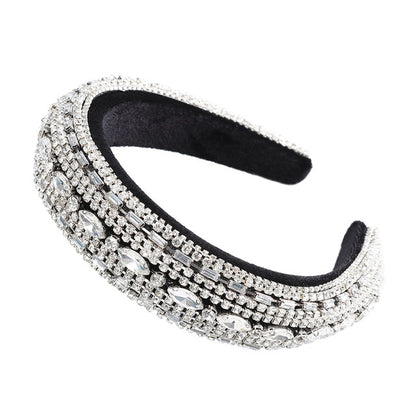 Glitzy Luxury Rhinestone Headband Padded Hairband