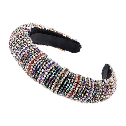 Glitzy Luxury Rhinestone Headband Padded Hairband