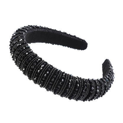 Glitzy Luxury Rhinestone Headband Padded Hairband