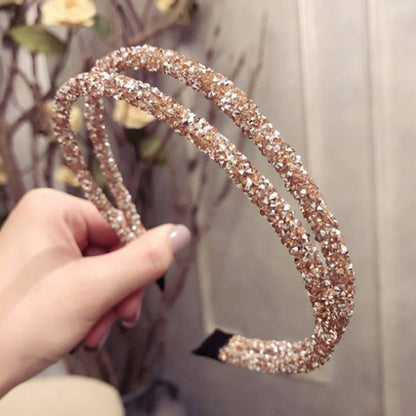 Shiny Luxury Rhinestone Double Single Hair Band
