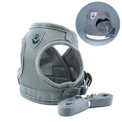 Small Dogs Adjustable Vest Harness with Leash Set
