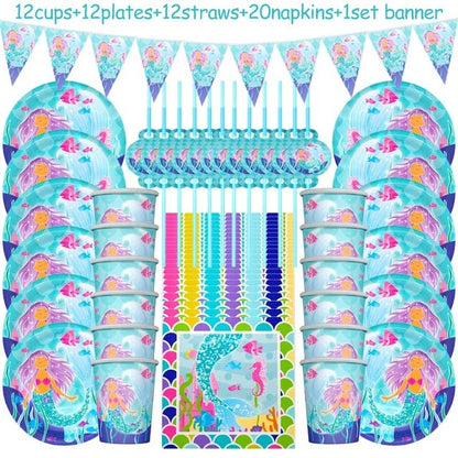 Little Mermaid Party Decor Birthday Supplies