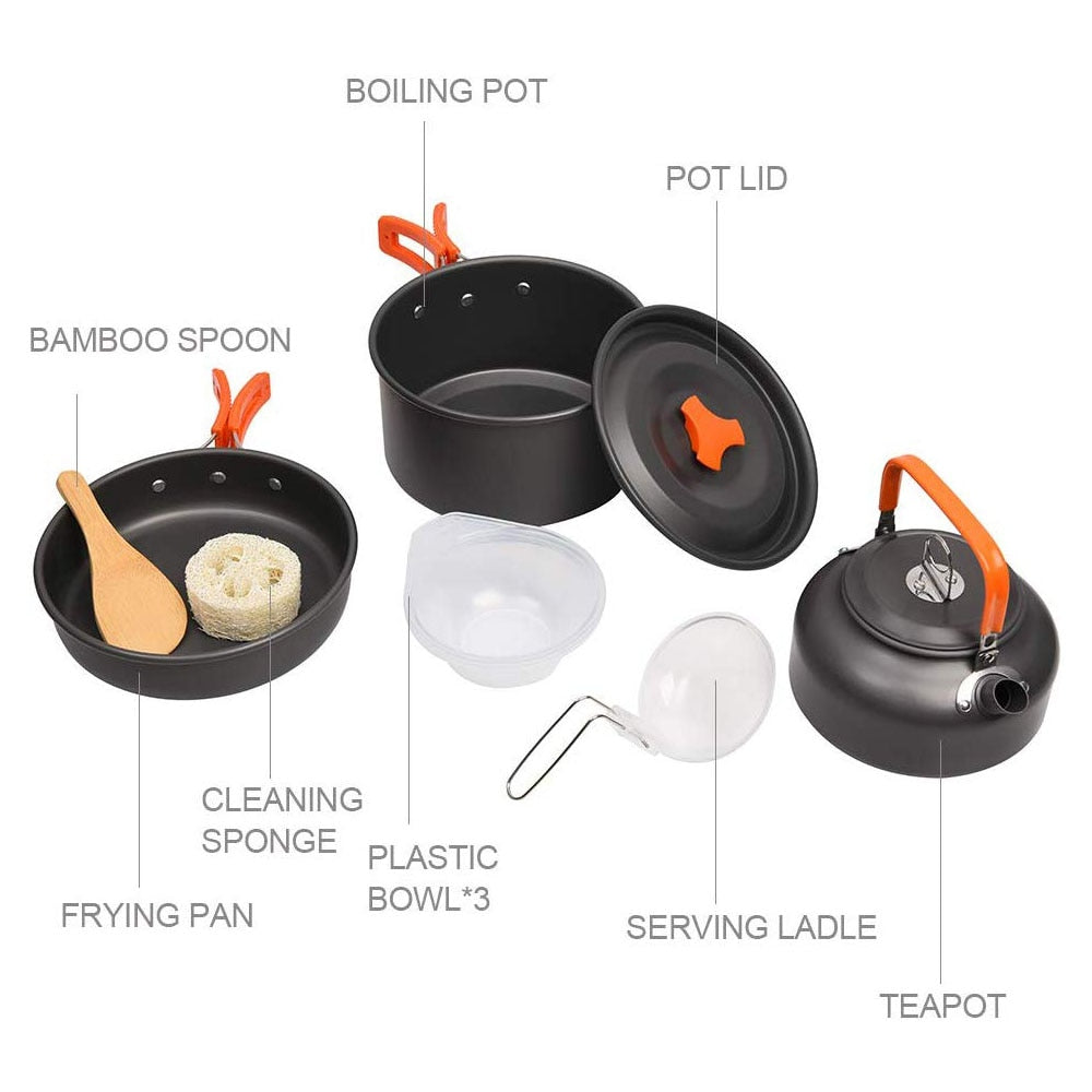 Camping Hiking Cookware Outdoor Kit