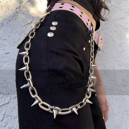 Chunky Spike Waist Belt Chain