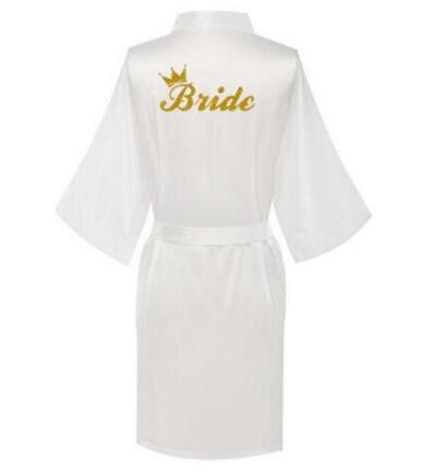 Bridal Party Wedding Satin Silk Robe Bathrobe Kimono