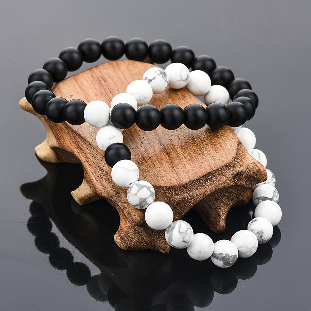 Beaded Natural Stone Matching Couples Bracelet