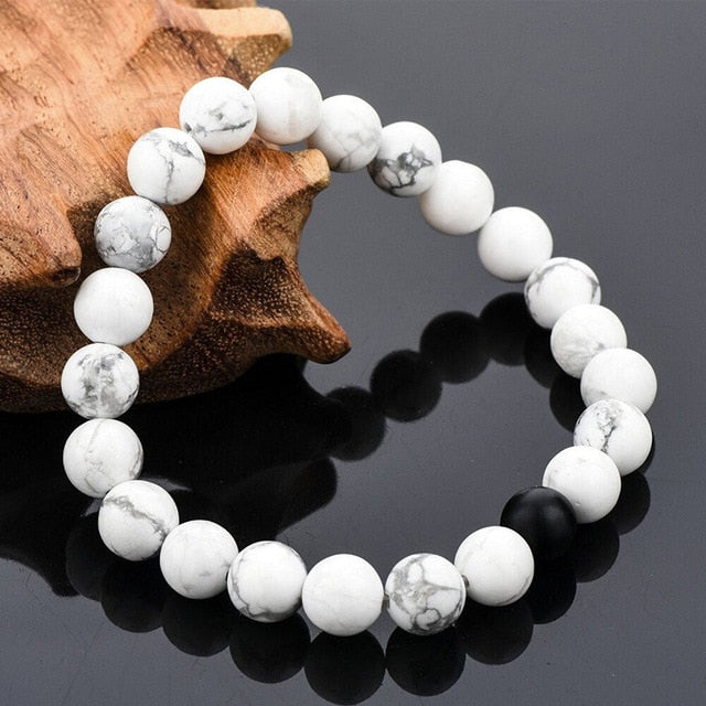 Beaded Natural Stone Matching Couples Bracelet