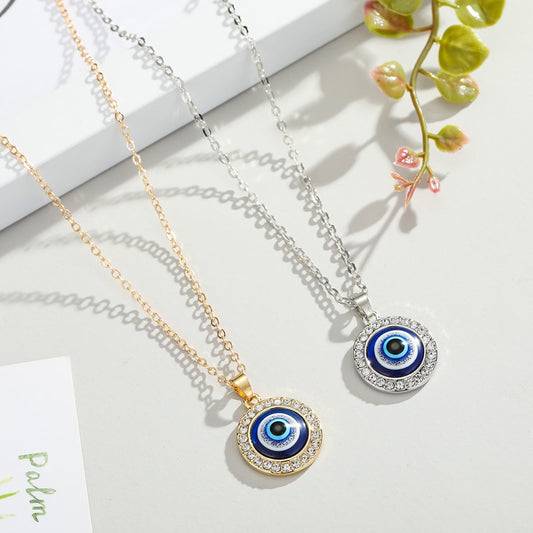 Crystal Evil Eye Pendant Necklace