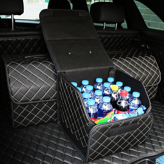 Collapsible Car Trunk Storage Bag Organizer With Lid